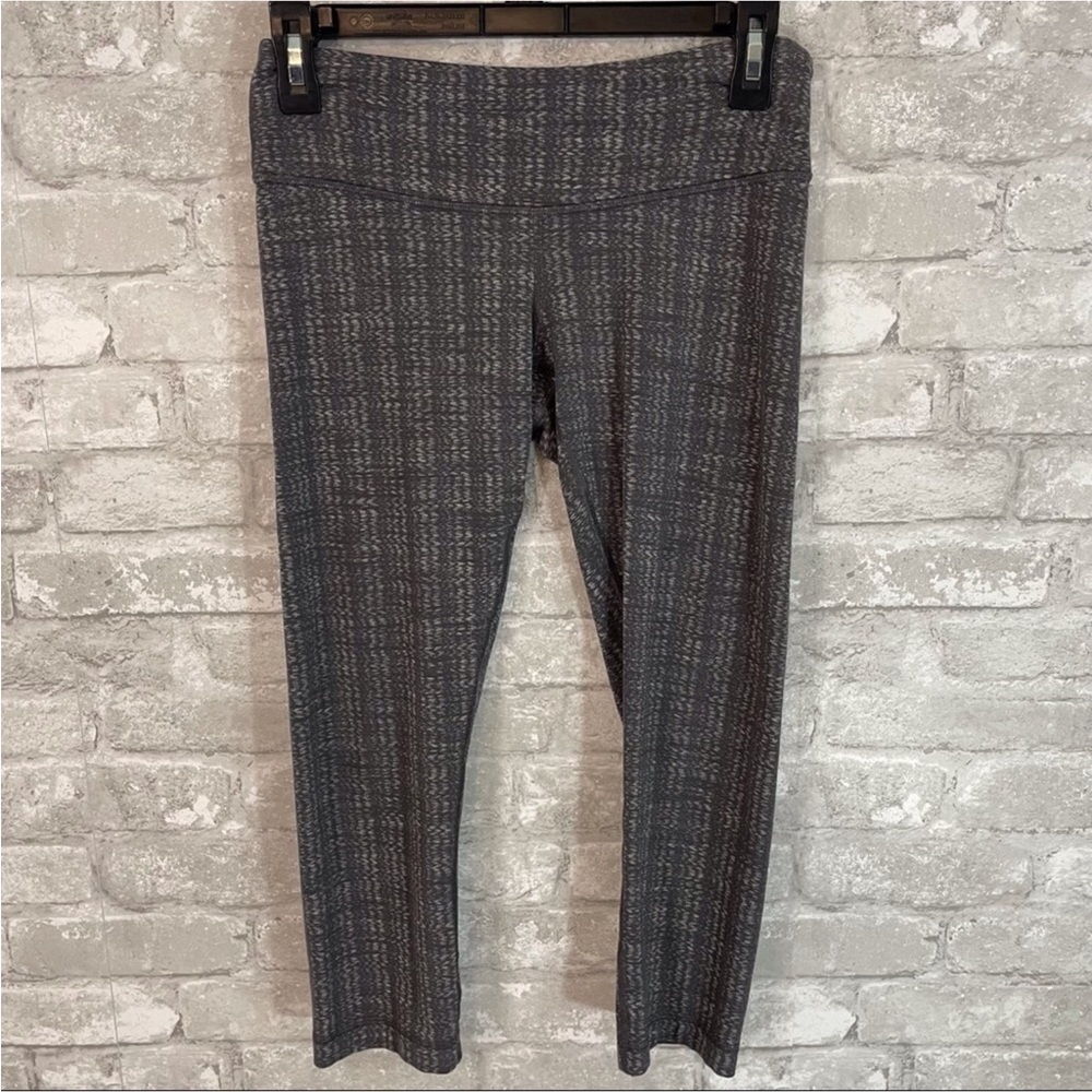 Lululemon Wunder Under Crop *Textured Ziggy Wee October Angel Wing / Soot Light